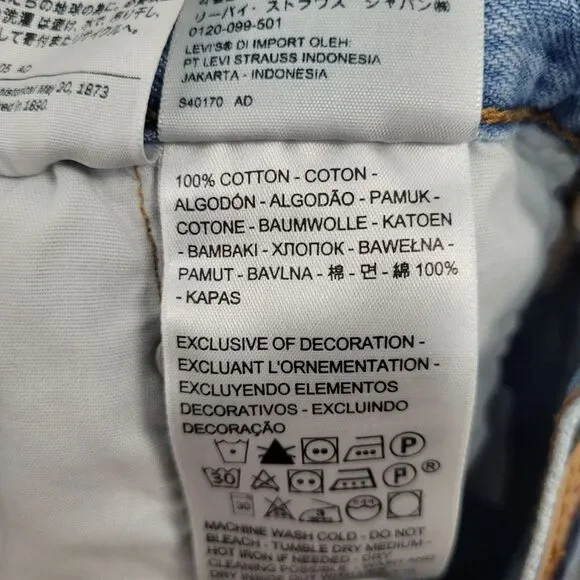 Levi’s 501 high-rise denim shorts frayed light wash button-fly Size 28 - Picture 6 of 10